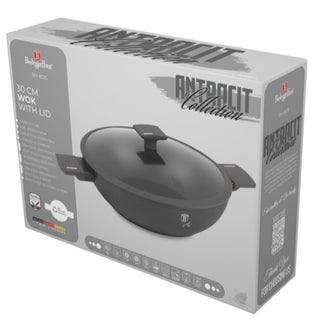 Casserole Wok with lid, 30 cm Anthracite