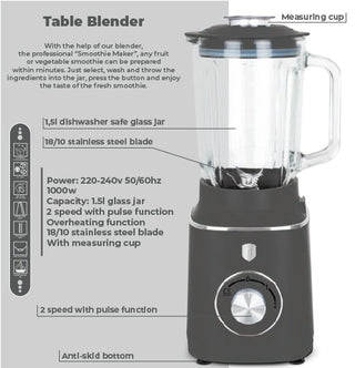 Blender, 1.5L, 1000W, Glass