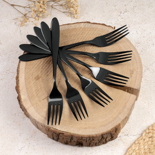 24-Piece Cutlery Set, mirror, Black