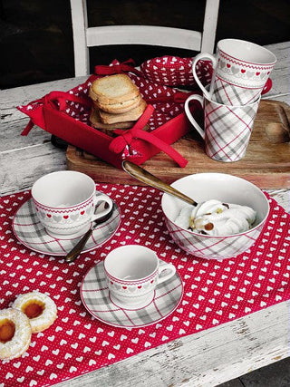 Square Bread Basket Textile Xmas Love