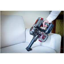 Cordless Electric Broom With Red Rechargeable Battery 2 In 1 22.2V