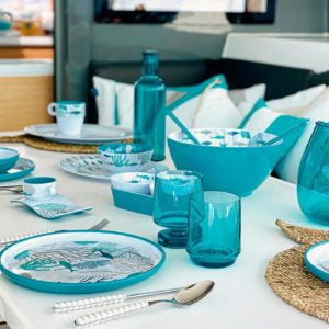 Bahamas Water Glass Set 6 Pcs Ecozen Turquoise